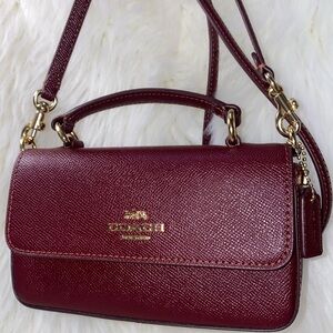 Coach Mini Josie Top Handle Bag Dark Wine micro bag New